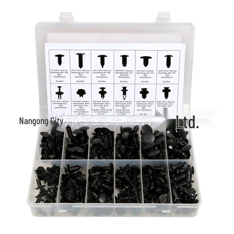 240PCS Universal Car Snap Fasteners - Plastic Clips & Rivets for Ford, Honda - 12 Types