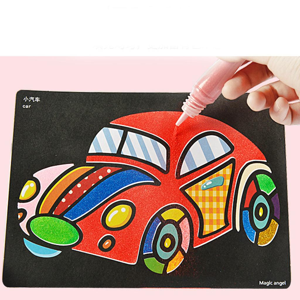 Sandzeichenpapier-Set Kinder DIY Kunst Farbmalerei Kreatives Zeichnen Früherziehungsspielzeug 24