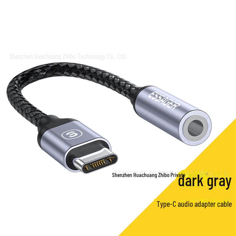 

ESSAGER E01 Type-C на 3,5 мм аудио кабель-адаптер темно-серого