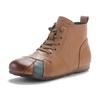 Johnature Stivaletti da Donna Stile Etnico Scarpe Casual in Vera Pelle Colorate con Suola Morbida in Cotone