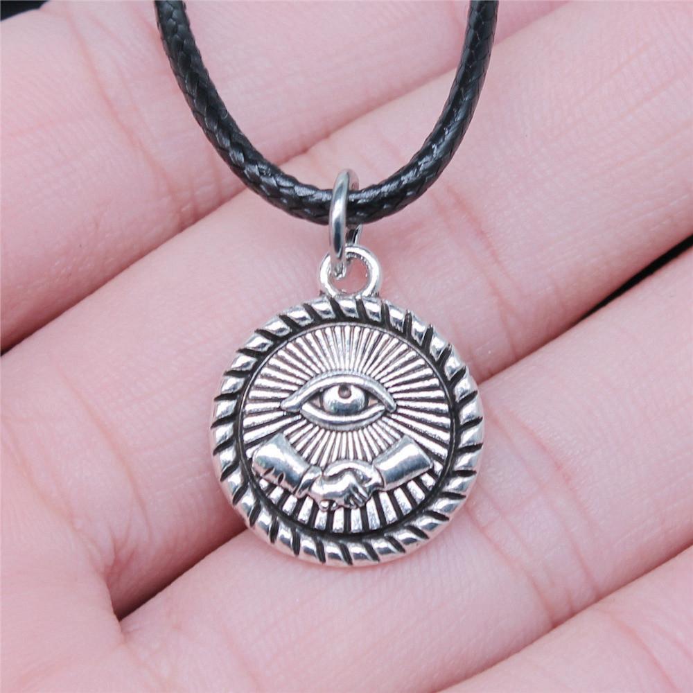 45cm Necklace Leather Chain Big Eye Of Horus Minimalist Jewelry Components QN029