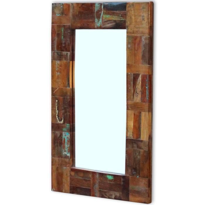 VidaXL Miroir Bois de récupération massif 80 x 50 cm