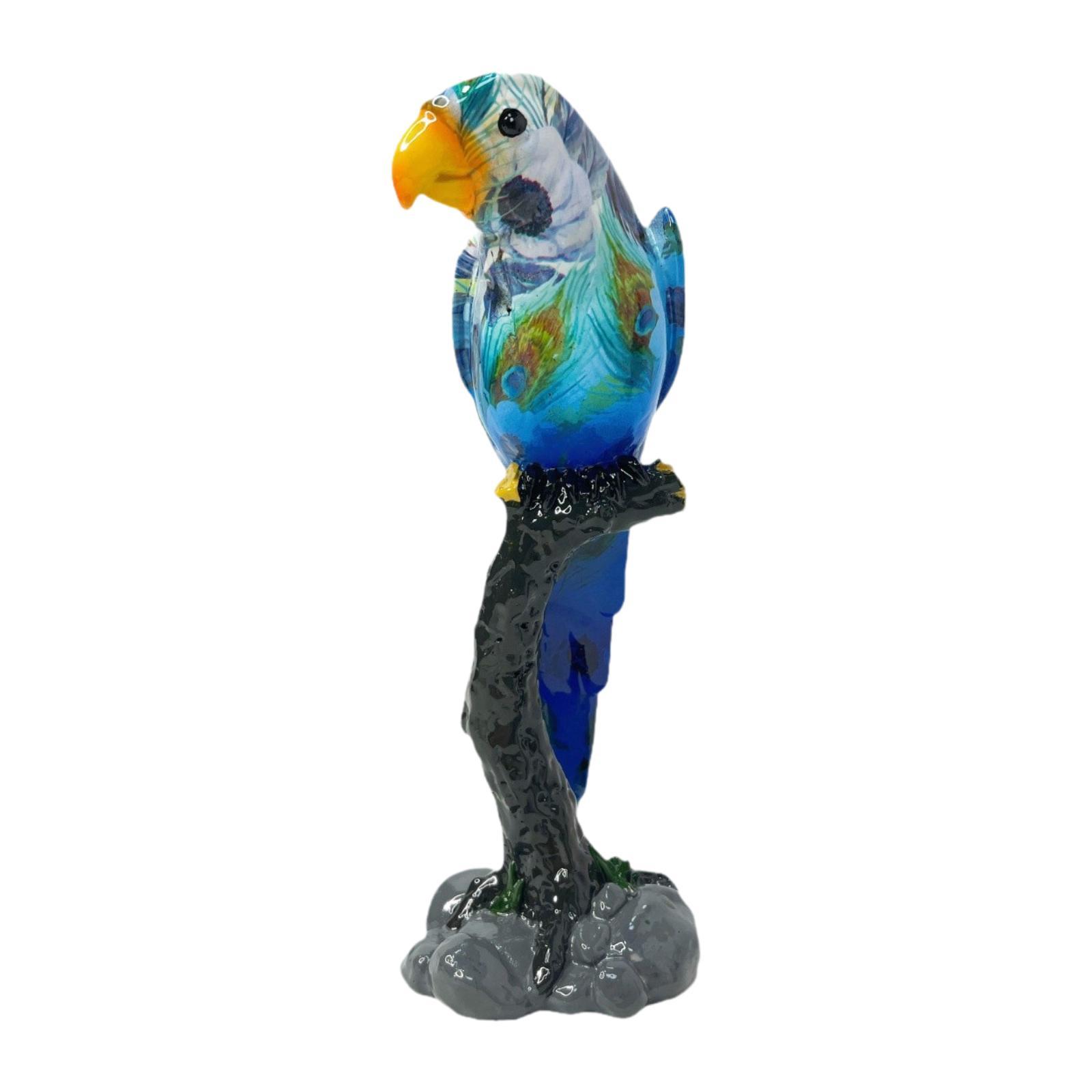Bird Figurine Decoration Parrot Statue for Office Desktop Table Bedroom