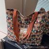 Tote Bag Women's Ins 2026 Autumn and Winter New Fashion Commuter Large Capacity Canvas Bag Women's One-shoulder Crossbody Handbag
