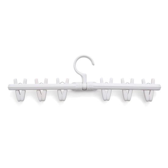 Clothes Drying Rack Small Folding Underwear Hangers with 6 Clips 360 Degree Rotatable Multifunctional Laundry Hanger for Socks Towels Bras Baby