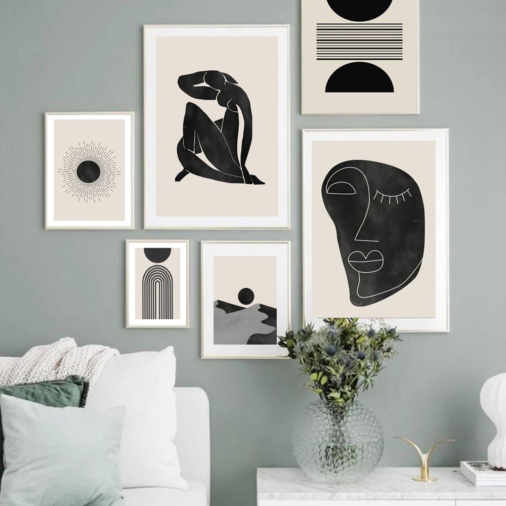 

Современная абстрактная ретро геометрическая фигура Солнца серая картина холст декоративная живопись гостиная спальня стены домашний декор плакат