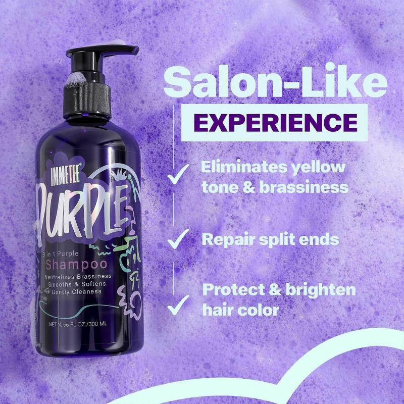 Purple Shampoo for Blondes, Purple Shampooing Blonde Hair Perfector, 3 In 1 Shampoo Neutralises Yellow Tones, Coloured or Highlighted Hair, 300ml