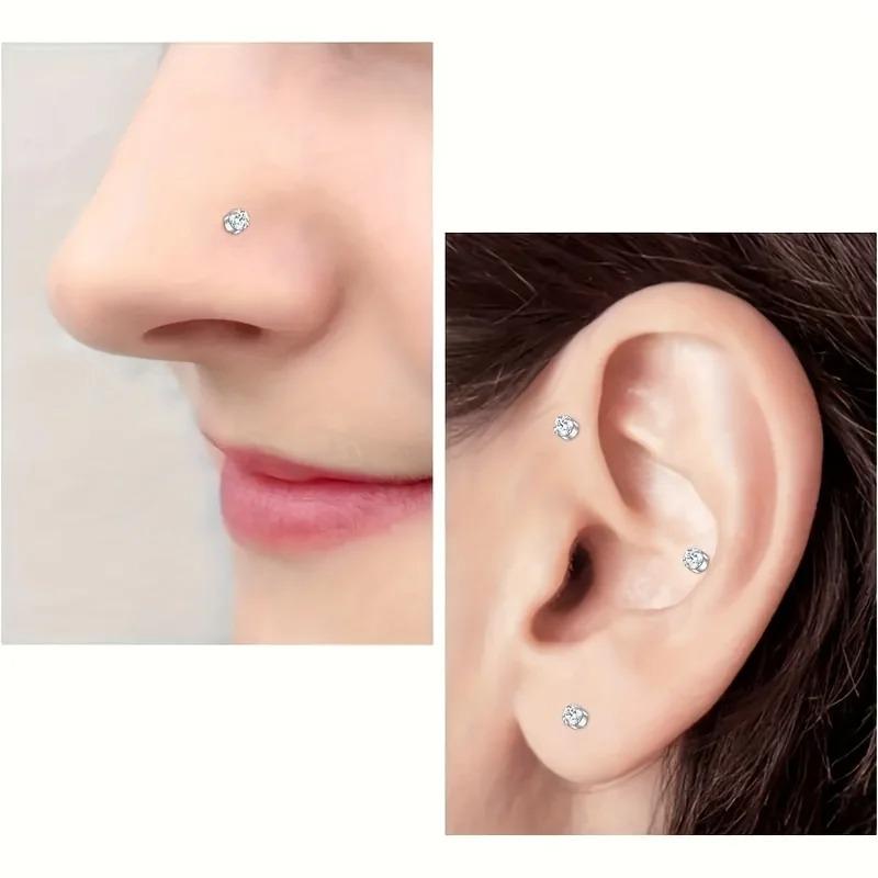 1/4 Paare Magnetische Punk Vintage Nasenstecker - Kein Piercing erforderlich, Modisches Piercingfreies Nasenschmuck-Set für Damen, Steckerohrringe