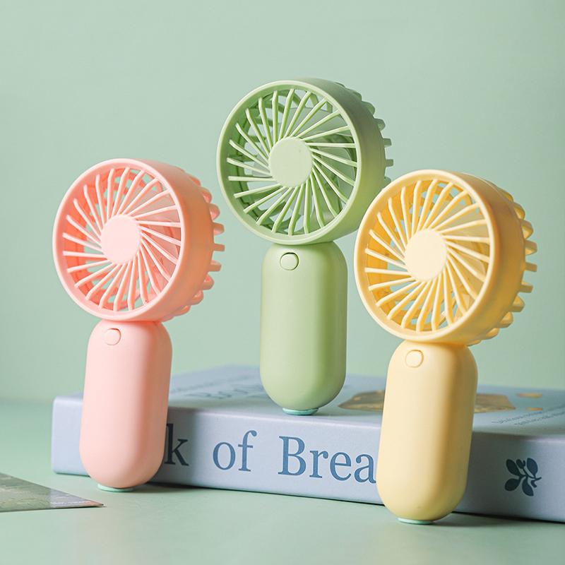 Colorful Portable Handheld Mini Fan Aaa Battery Power Supply Mute Air Cooling Cooler For Summer  Trip Travel Home Office