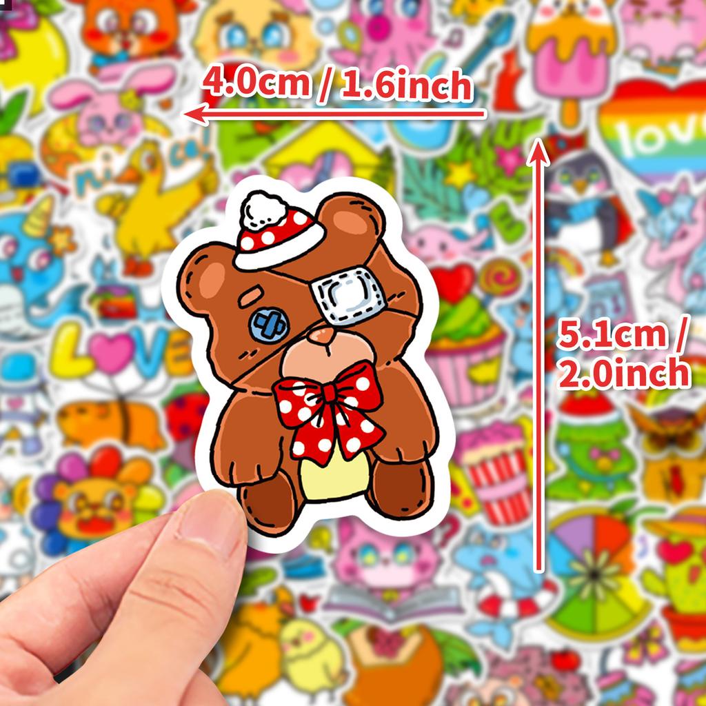 Self-Created 50 Small Fresh Self-Created Cute Wind Animal Stickers Water Cup Suitcase Decorative Stickers Waterproof