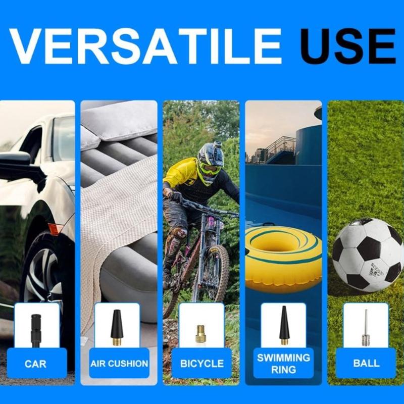 Portable Air Compressor Bikes Vehicles Motorcycle Tire Inflator Pump Digital Display Pressure Gauge Detect with LED Lamp