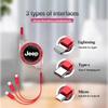Pour Voiture Jeep Câble de Données Rétractable 3 en 1 Chargeur Rapide Câble Chargeur Pour Jeep Renegade Wagoneer Avenger Recon Wrangler JK G