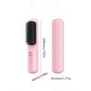 Fast Heating Hair Straightener Brush USB Rechargeable Electric Styling Comb  Home Use