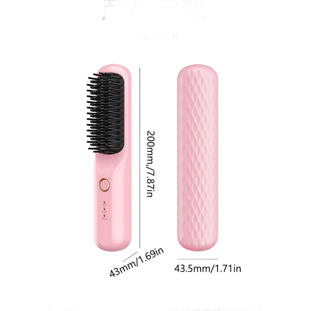 Fast Heating Hair Straightener Brush USB Rechargeable Electric Styling Comb Home Use