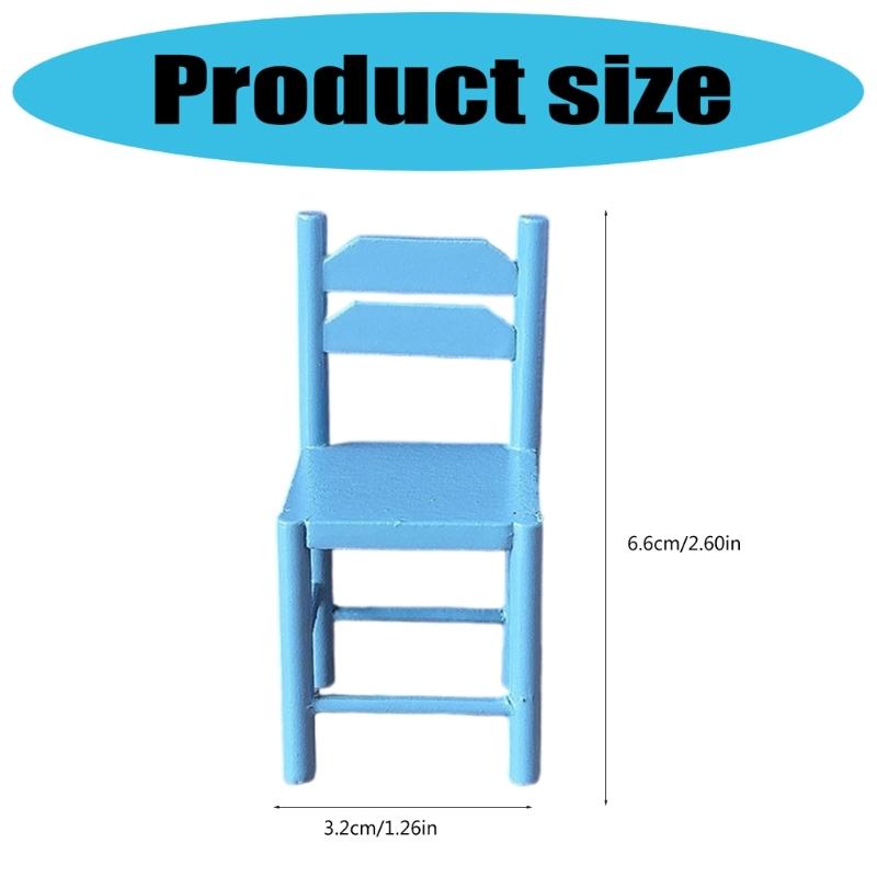 Handcrafts Wood Doll House Dining Chair Model Figure for 1/12 Scale Doll House Kitchen Scene Display Setting Furniture