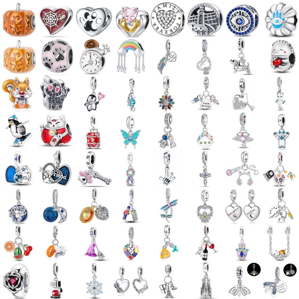 New 925 Silver,Pumpkin,Cat,Bead Firefly,Butterfly Pendant Suitable for Original Bracelet DIY Accessories Exquisite Jewelry