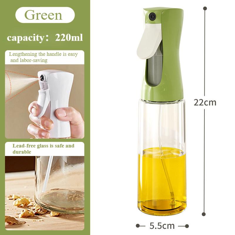 Kitchen Oil Bottle 550mL No Open Lid Spray Pour Dual Purpose Oil Bottle No Hanging Oil Vinegar Soy Sauce Glass Seasoning Bottle