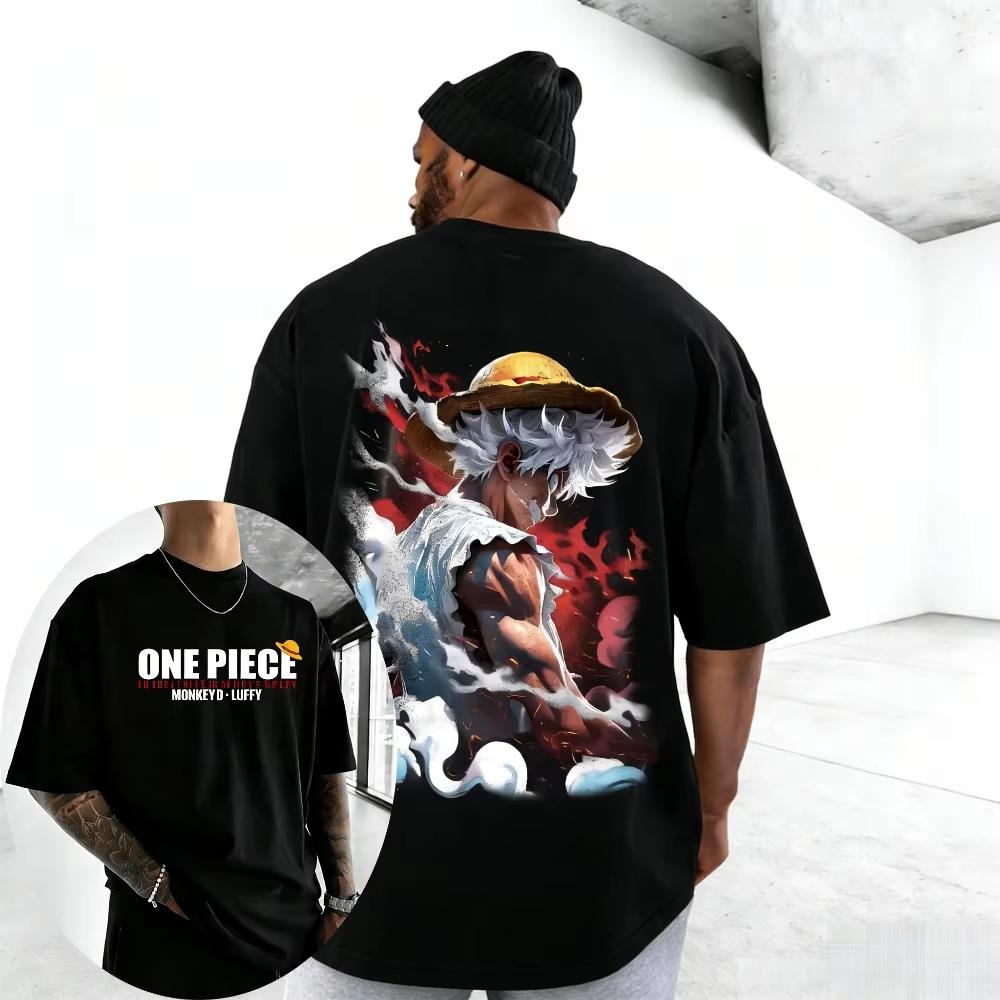 One Piece 2026 Summer Men Cotton Tshirt Streetwear Anime Graphic Oversized Short Sleeve Casual Daily Wear Roronoa Zoro 3 Swords