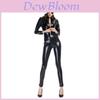 Game Theme Leather Cat Girl Costume For Unisex Halloween Party Cosplay