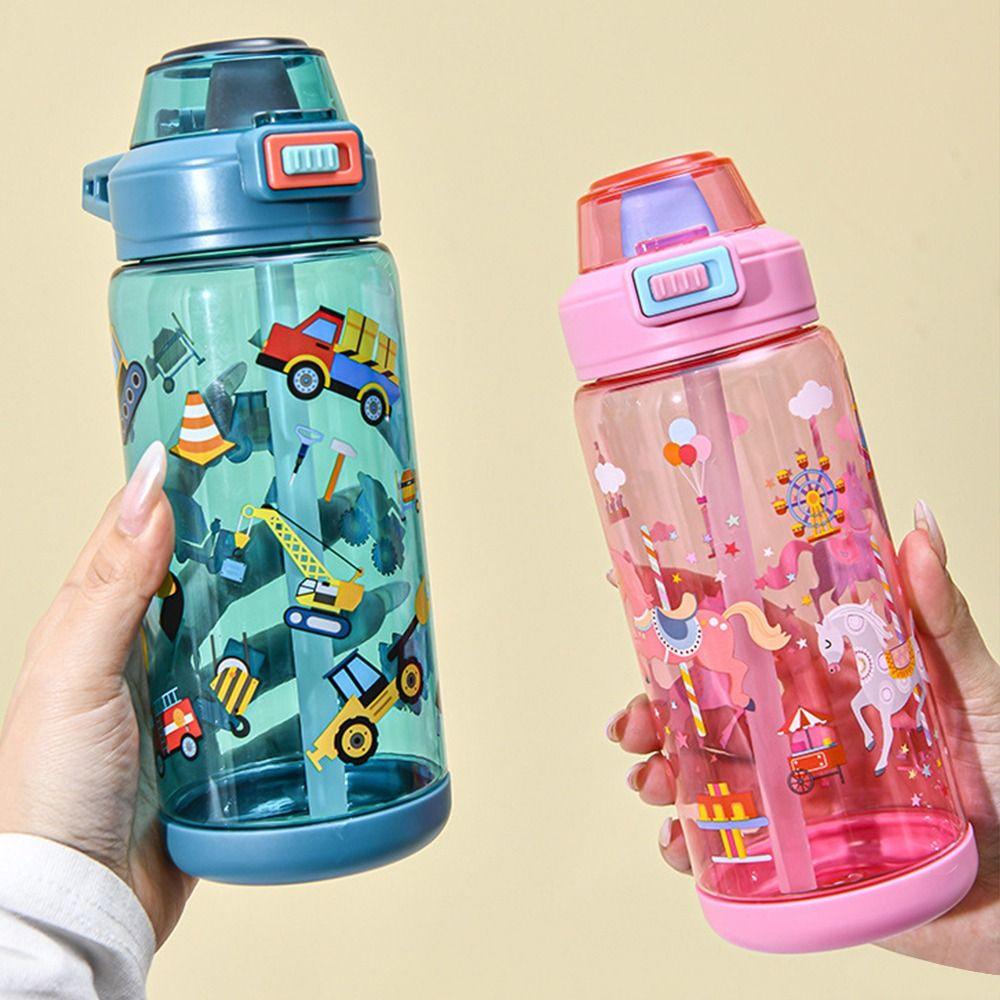 600ML Large Capacity Kids Summer Water Bottle Cute Sippy Cup Creative Water Cup School