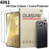 4IN1 Ultra HD Screen And Lens Protector Flim For Samsung A57/37/17/07 A56/36/26 9H Anti-Scratch Tempered Glass Phone Front Film