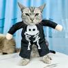 New Halloween Pet Clothes Photo Luminous Skeleton Upright Outfit Funny Skeleton Outfit Dog Transformation