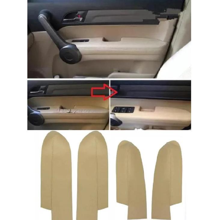 For Honda CRV 2007 2008 2009 2010 2011 Microfiber Leather Door Handle Panels Armrest Covers Protective Trim car interior