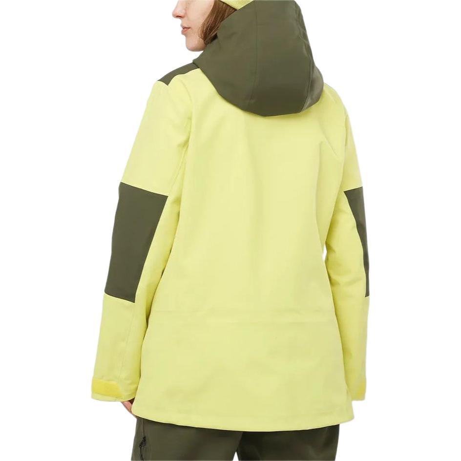 SALOMON Color Block Letter Hooded Zipper Fitted Windproof Waterproof Long Sleeve Jacket Women Jackets Yellow LC2161300