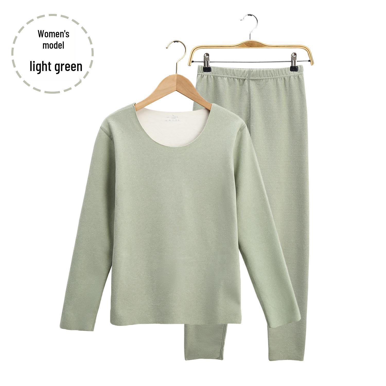 

Women s Seamless Heat-Generating Fleece-Lined One-Piece Warm Underwear, Plus Size Cotton Wool Sweater and Pants for Autumn Extra Large