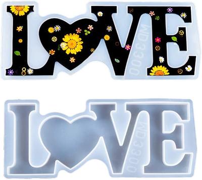 Crystal Resin Molds Love Sign Silicone Casting Molds Wall Art DIY Molds for Indoor Home Decor
