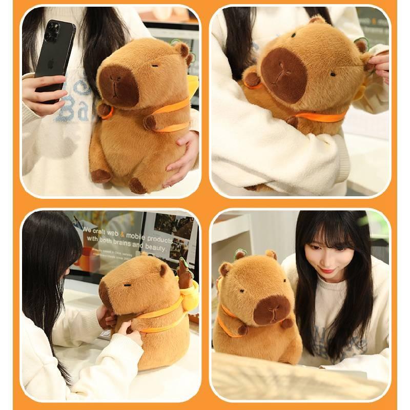 Capybara Backpack Plush Toy Cartoon Stuffed Animal Doll Decoration Gift Kids