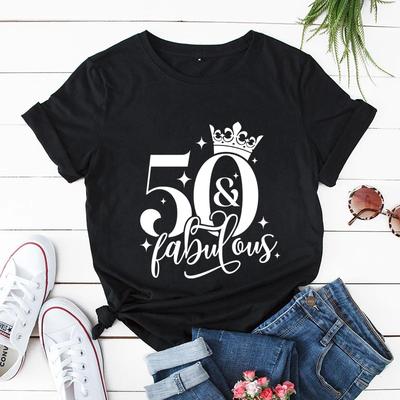 This Queen Makes Look 30/40/50/60 Fabulous Tshirts for Women Birthday Queen T-shirts Birthday Party T Shirts Graphic Tshirt Tops