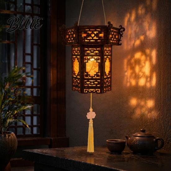 Adults Kids Lantern Kit DIY Vintage Palace for Kids Chinese Style Wooden Frame Fame Crafts Brocade Crafts Making Material Set Mid-Autumn Festival