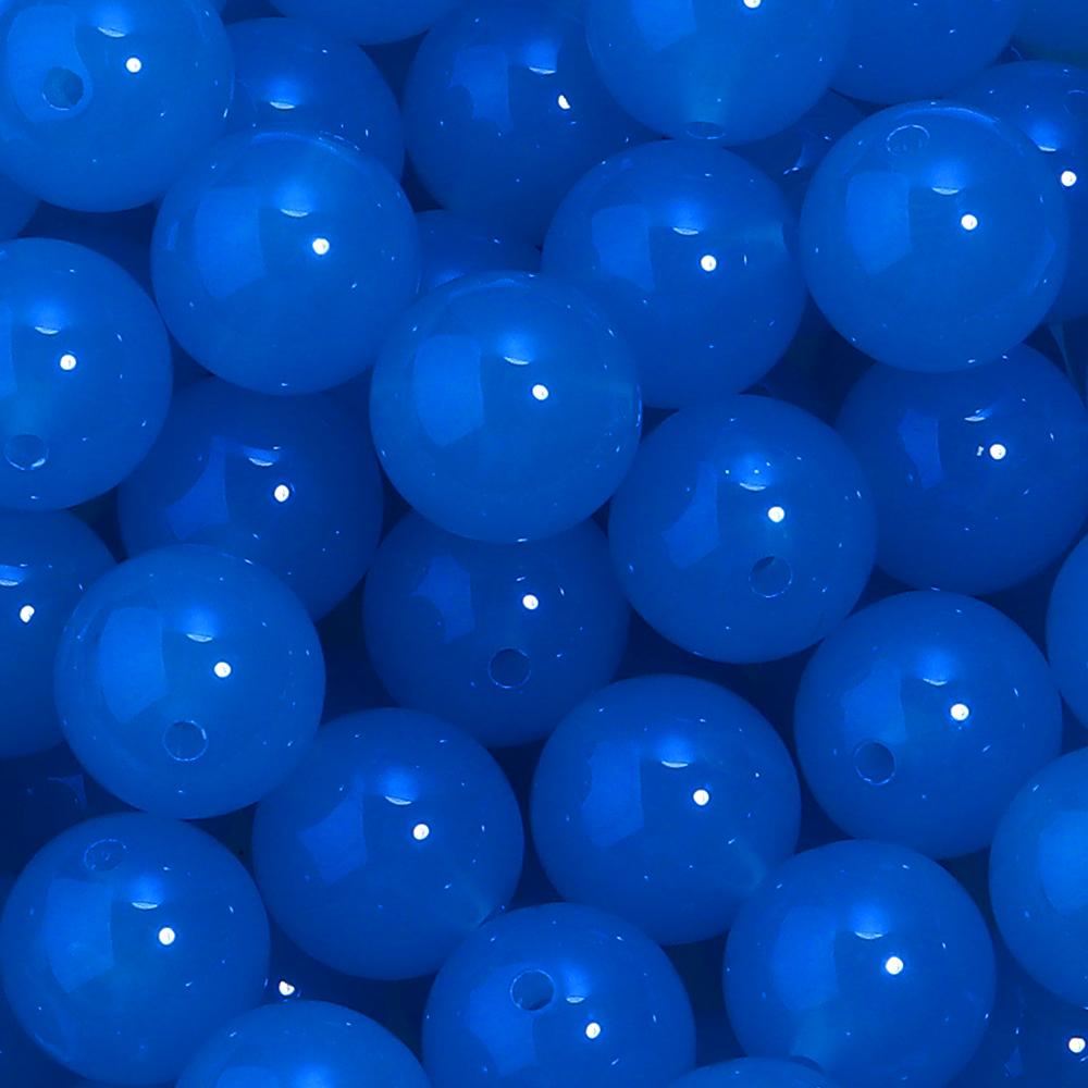 

20pcs 16mm Acrylic Beads Candy Color Round Loose Spacer Beads For DIY Jewelry Making Bracelets Necklace Phone Key Chain Findings синий