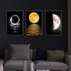 Astronaut Galaxies Wall Art Poster Moon Earth Cyberpunk Sci Fi Mural Modern Home Decor Canvas Picture Print Living Room Decorate