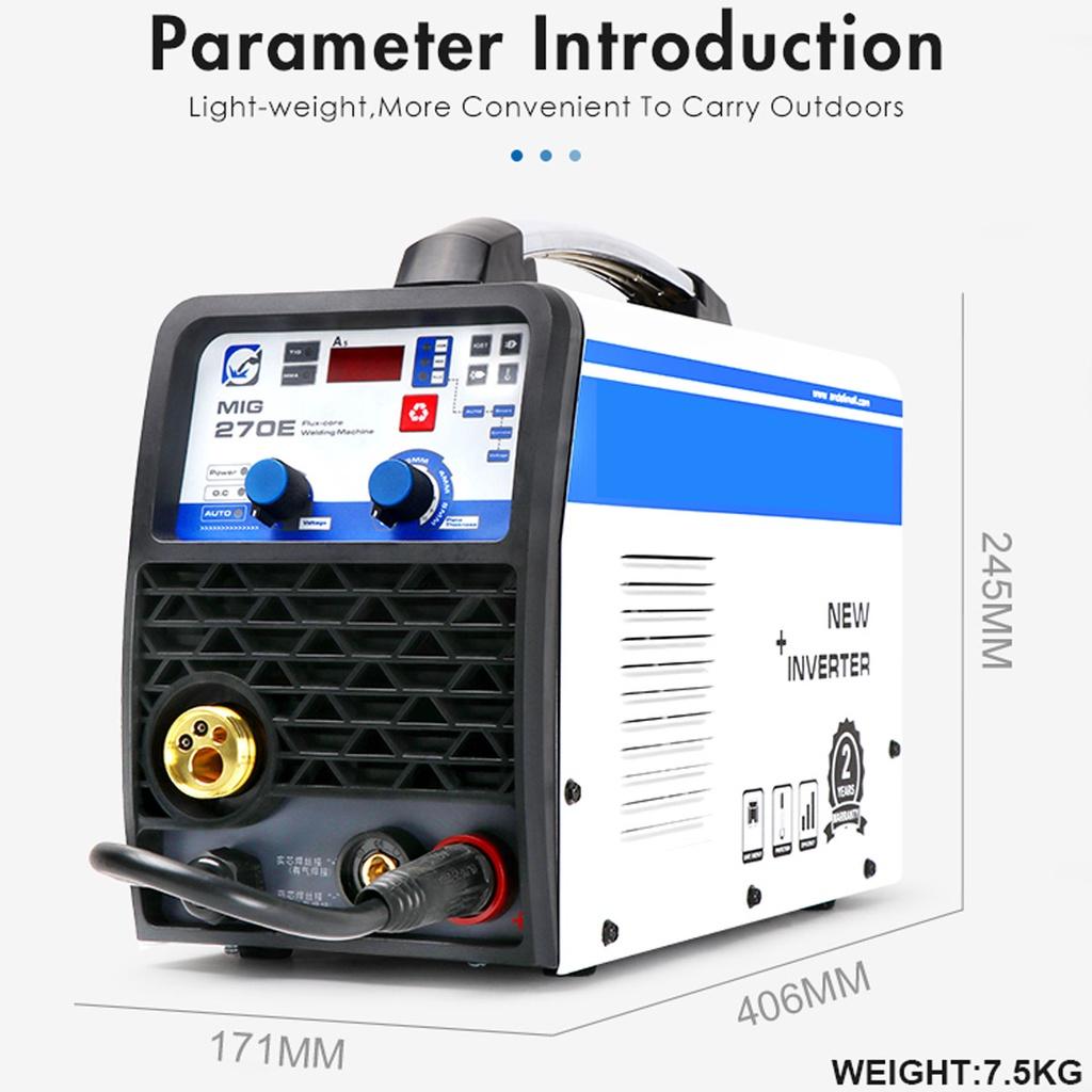 220V IP21S MIG-270E MIG/LIFT TIG/MMA 3 IN 1 Multifunctional Portable Intelligent Welding Machine Support No Gas Welders EU Plug