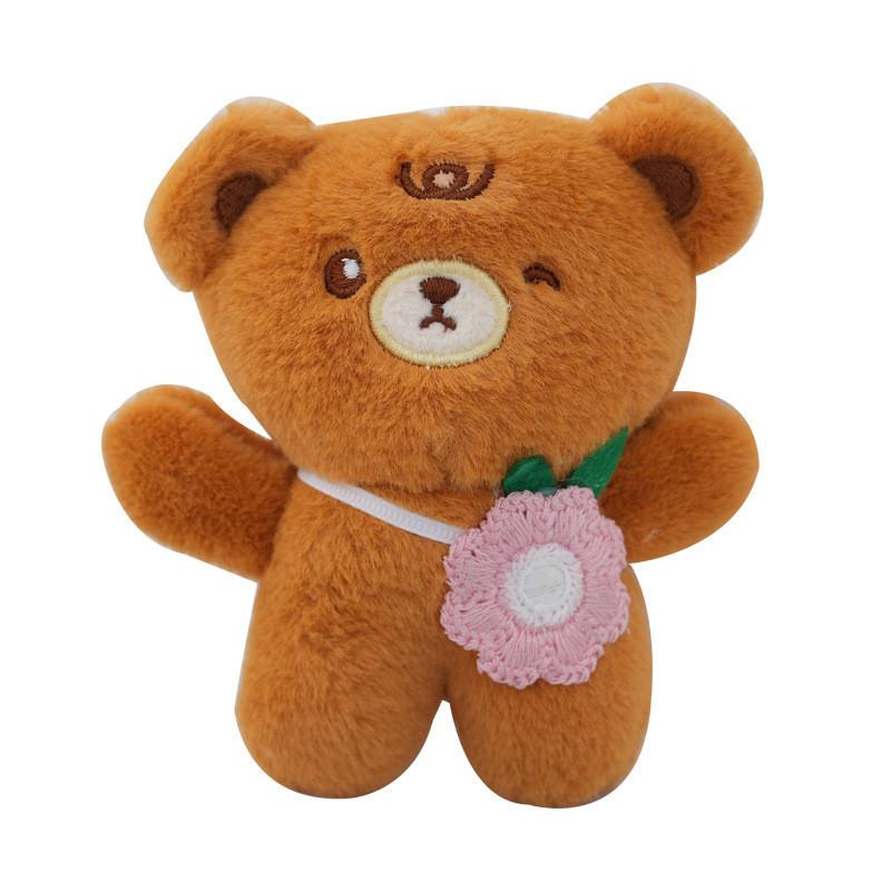 Adorable Plush Teddy Bear Keychain Cuddly Stuffed Animal Bag Charm Cute Key Holder