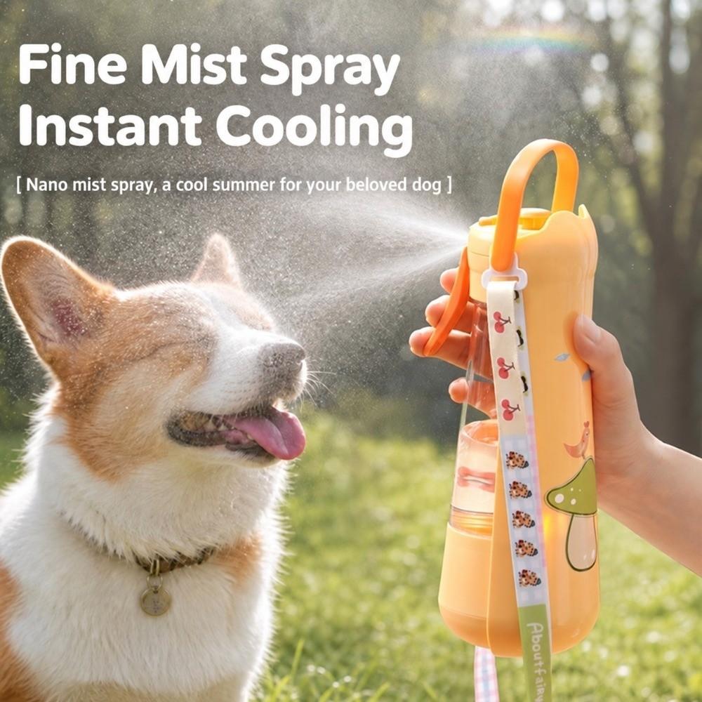 with Detachable Strap Pet Water Bottle 2-in-1 Pet Drinking Bottle Cute Pet Feeder  Pets Using
