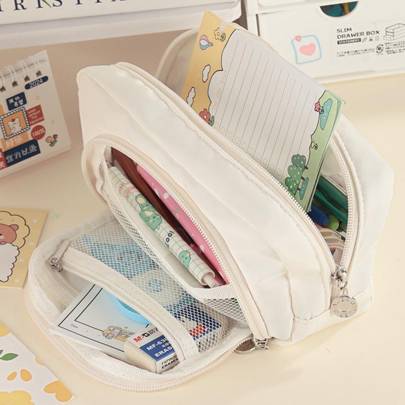 Kawaii Pen Bag Cartoon Student Pencil Box Stationery Case Large Capacity Cosmetics Storage Bag Student Gifts