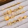 15 Pcs/Set Hip Hop Creative Irregular Rings for Women Men Punk Gold Color Exaggerated Hollow Out Knuckle Joint Ring Jewelry Gift