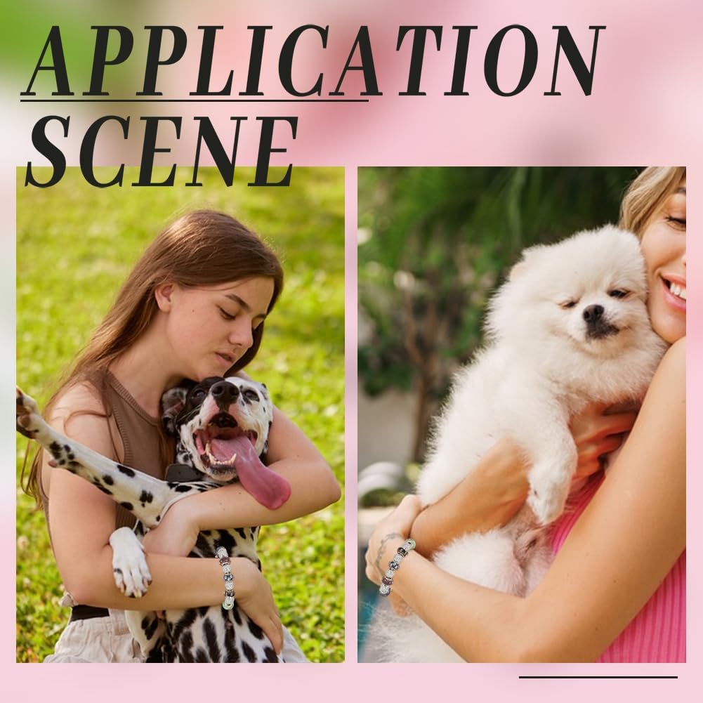 

UNICRAFTALE About 80Pcs Large Hole European Beads Rondelle Beads Dog Paw Prints Pattern Resin Beads Spacer Slide Double Cores Beads 14x9mm for DIY