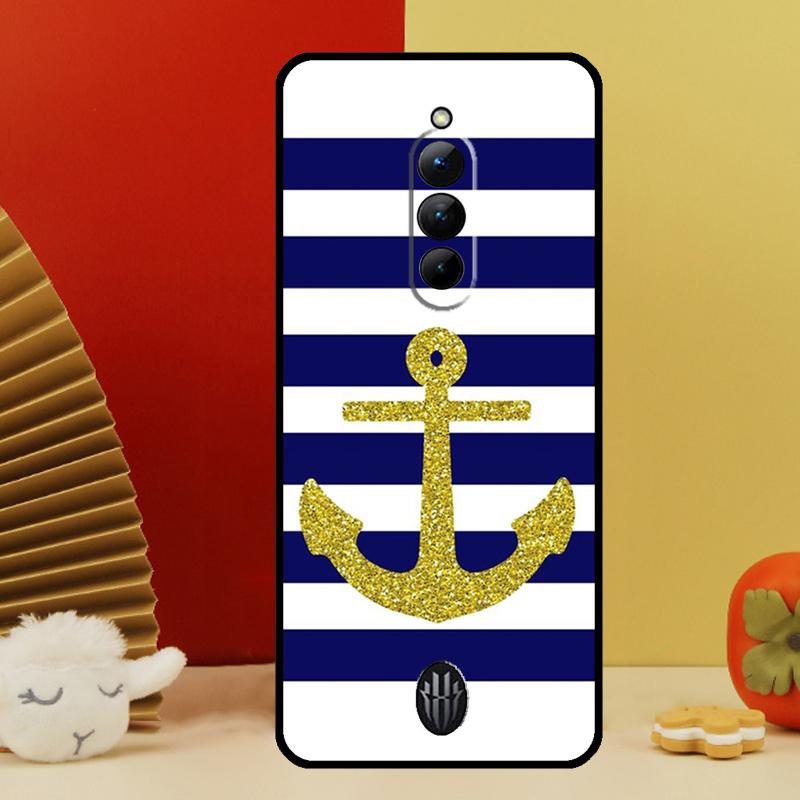 Stripes Anchor Boat Ship Case For Nubia Red Magic 10 9 8 Pro Plus 6 7 6S 7S Pro 5G 6R RedMagic 8S 9S Pro Plus Cover