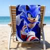 1pc Sonic1 Beach Towel, Beach and Seaside Swimming Pool Equipment, Fashion Pattern, Rectangular, Travel Essentials