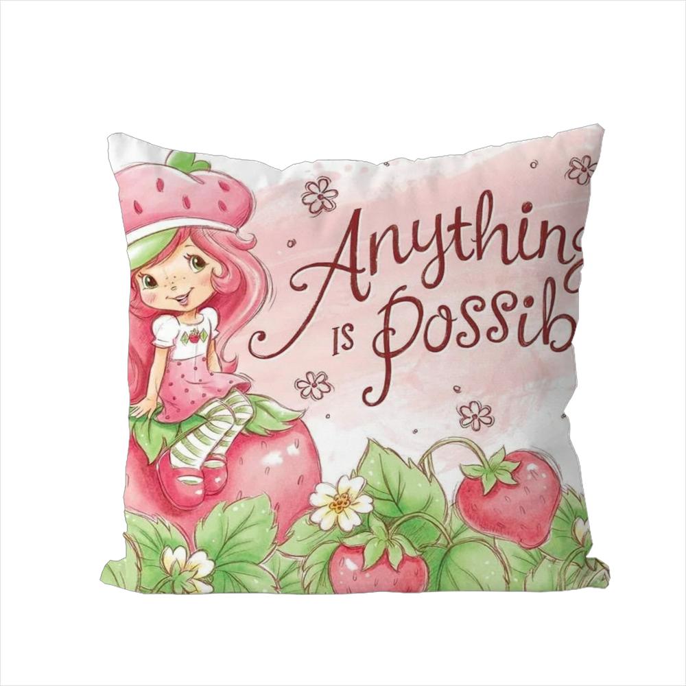 SStrawberry Shortcakes Pillow Case For Car Sofa Decorative Home Doublesided Print Plush Square Throw Pillow Cushion Cover