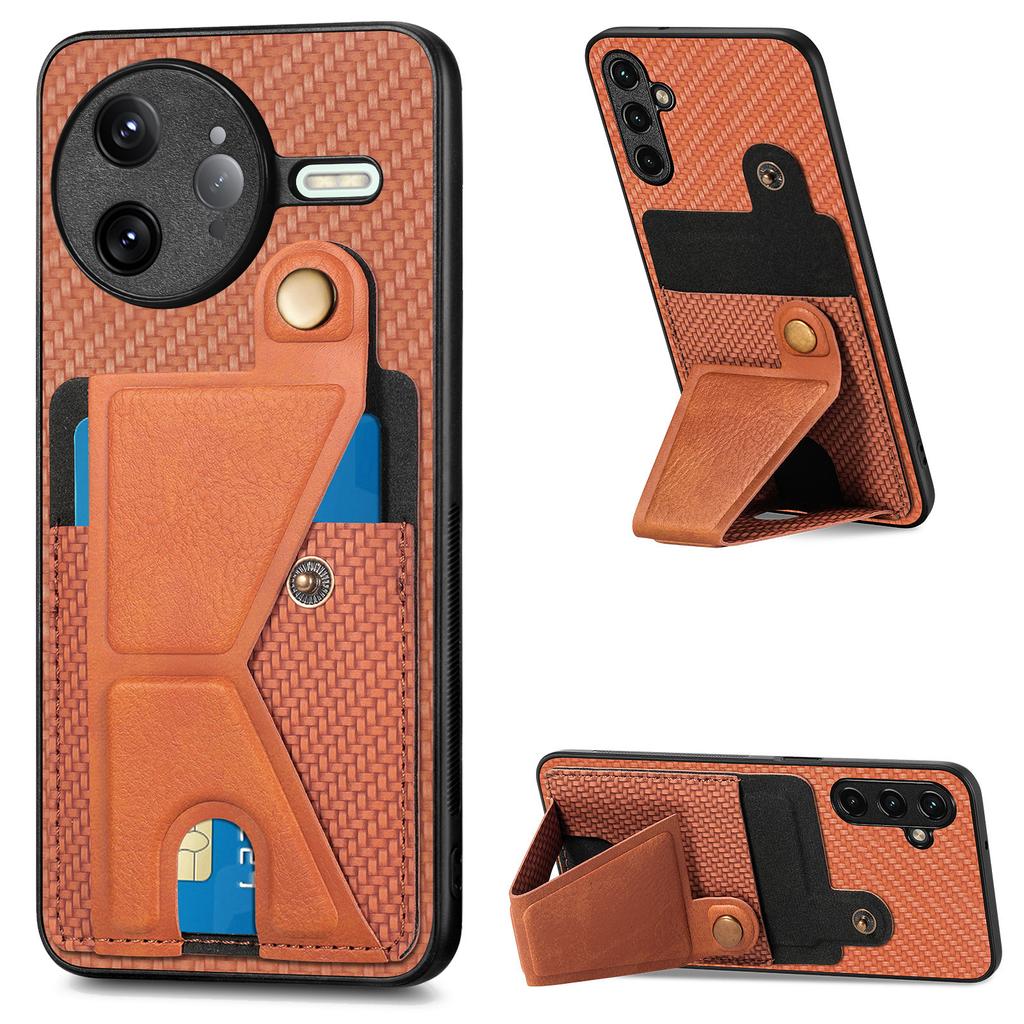 For Xiaomi Poco F7 Ultra 5G/Xiaomi Redmi K80 Pro 5G Case with K-Shaped Kickstand Leather Phone Back Cover