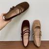 Jonmei for San Nei Heightening Retro Double Buckle with Mary Jane Shoes Single Shoes Autumn New Ballet Beanie Shoes