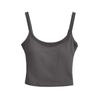Women's U-Neck Padded Tank Top - Tight-Fit Summer Camisole, Backless, High-Waisted Style
