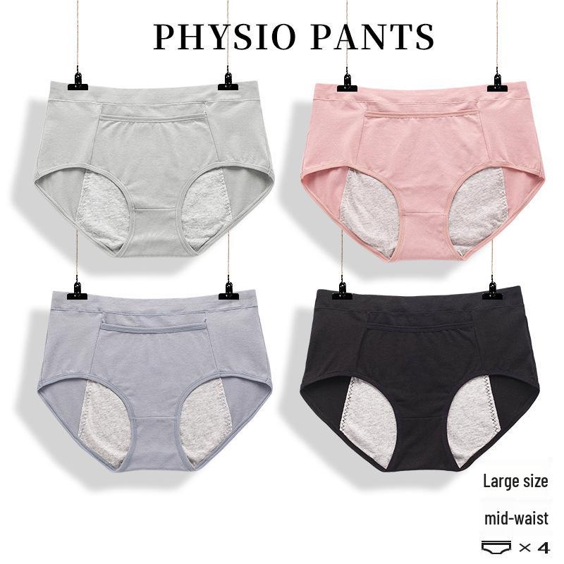 Menstrual Underwear: Leak-Proof High Waist, Pure Cotton Crotch, Big Size Sanitary Pants.