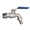 Stainless Steel Hot Water Dispenser Faucet with 4-Point Radiator Drain Valve and 6-Point Spout Ball Valve.