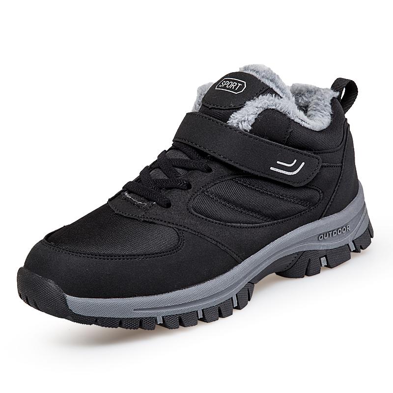 Женские хлопковые туфли плюс бархат теплые уличные спортивные прогулочные туфли кожаные — фото 21